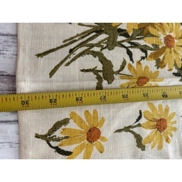 NEW Vintage MCM Linen Tea Kitchen Towels Yellow Beige Daisy  Luther Travis PAIR - Picture 6 of 9